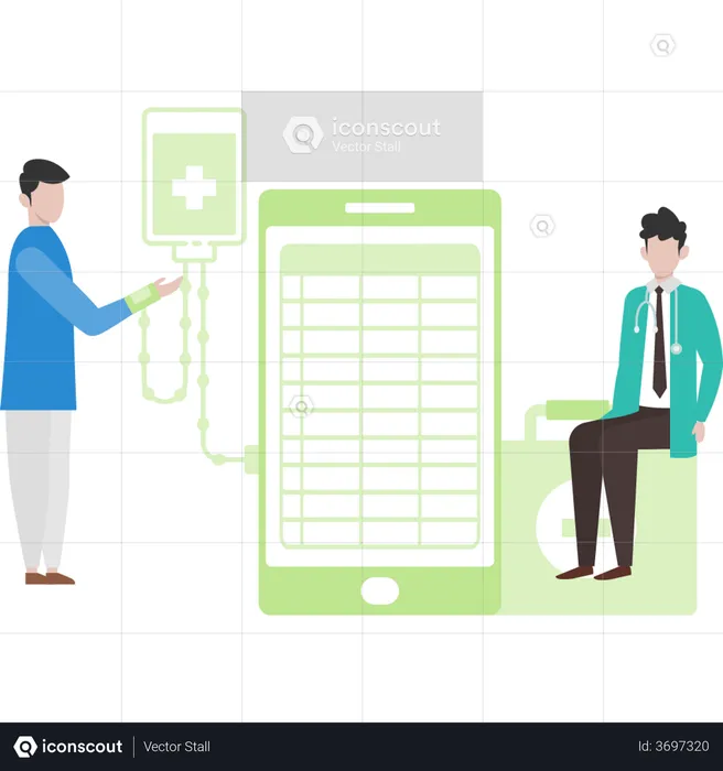 Boy book online medical appointment  Illustration