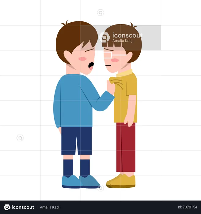 Boy Bullying Another Boy  Illustration