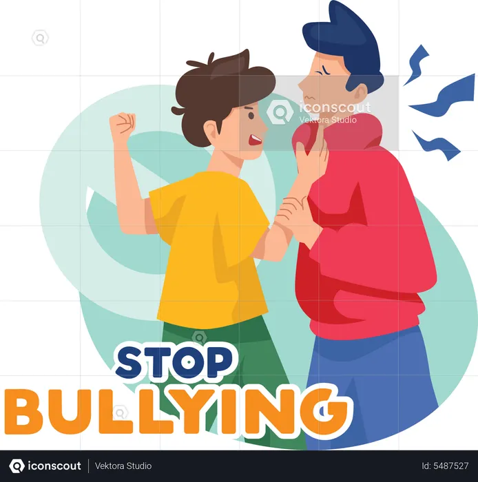 Boy Bullying other boy  Illustration