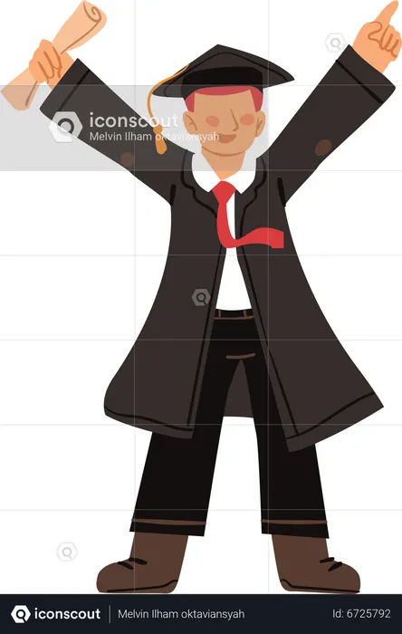 Boy completed bachelors  Illustration