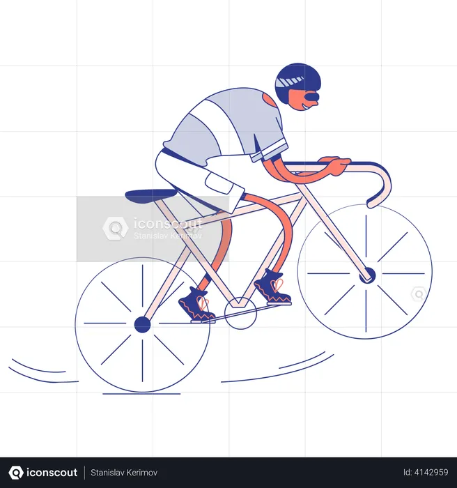 Boy cycling  Illustration