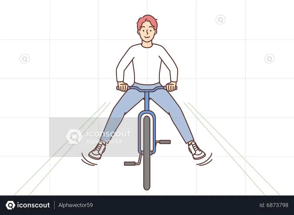 Boy cycling  Illustration