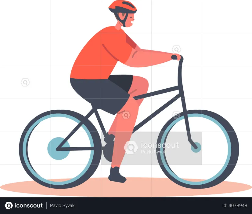 Boy Cyclist  Illustration