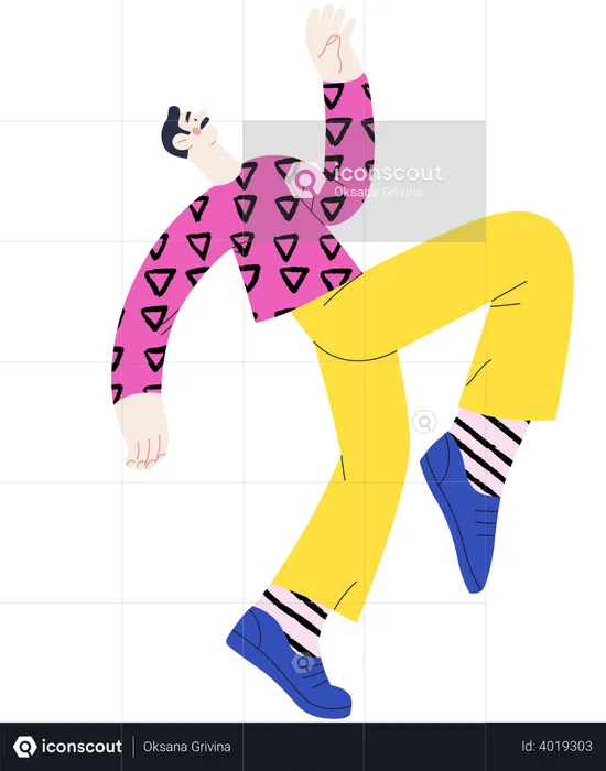 Boy dancing in happiness  Illustration