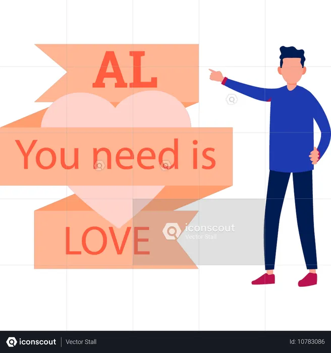 Boy discussing benefits of love  Illustration