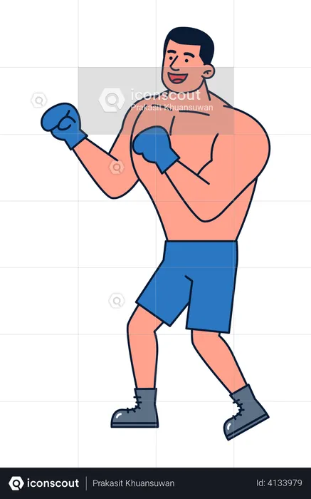 Boy doing boxing  Illustration