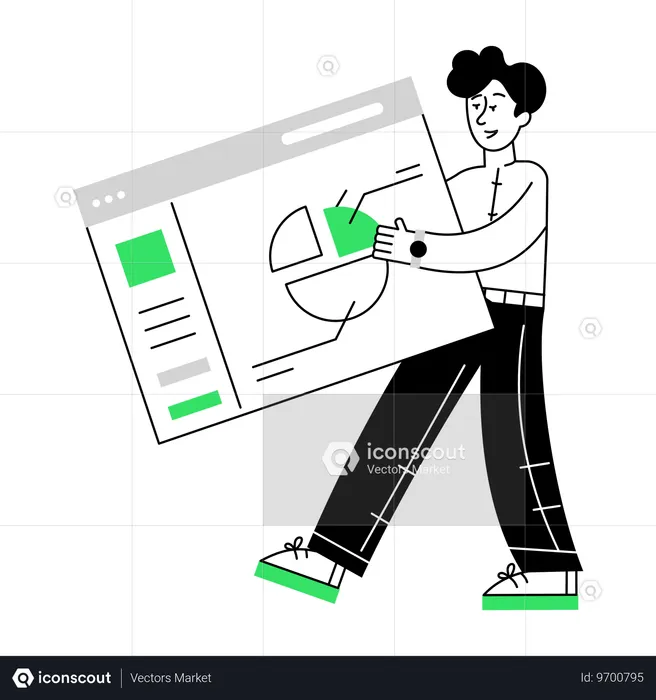 Boy doing Business Education  Illustration