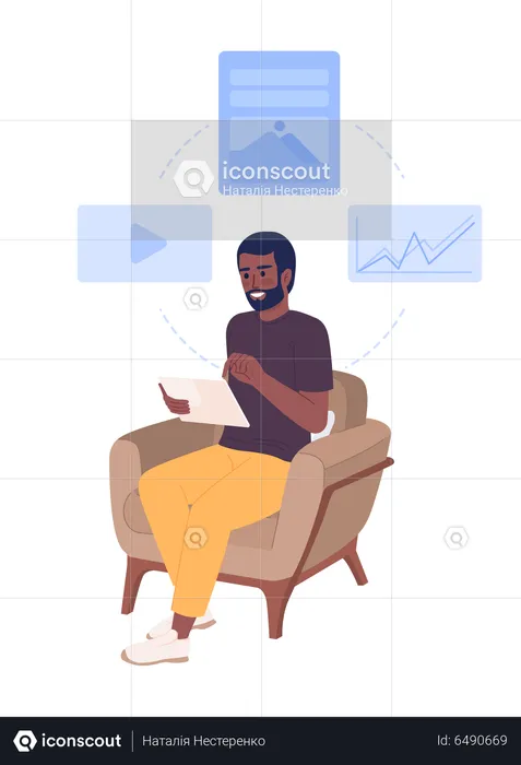 Boy doing business investment  Illustration