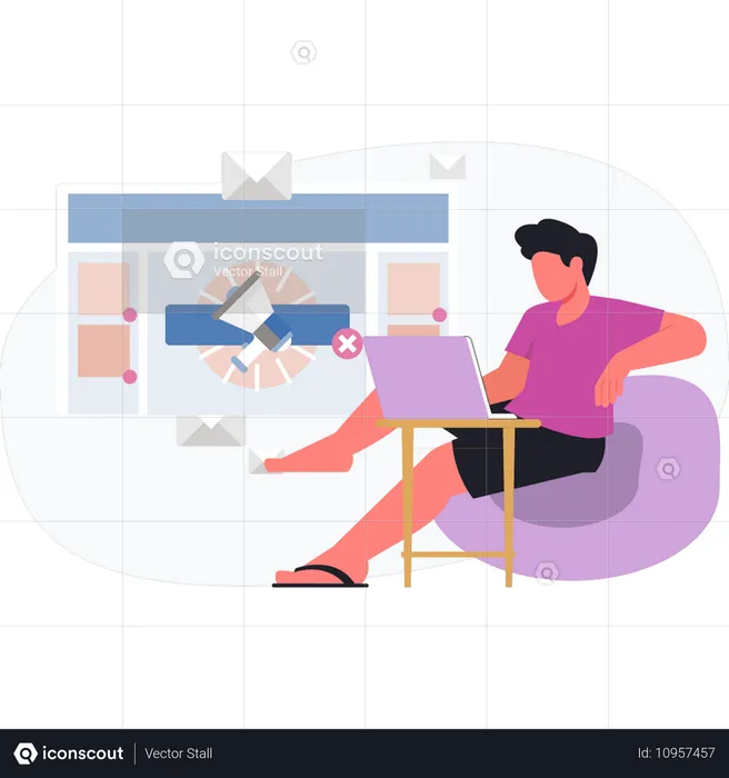 Boy doing business marketing  Illustration