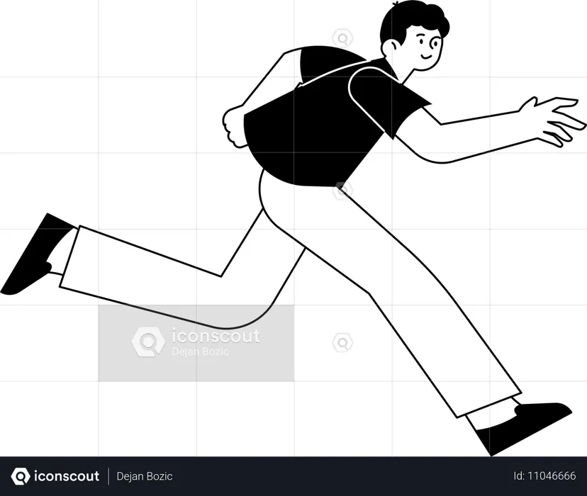 Boy doing cardio training  Illustration