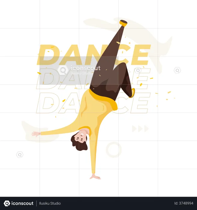 Boy doing dancing  Illustration