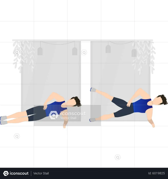 Boy doing exercise position  Illustration