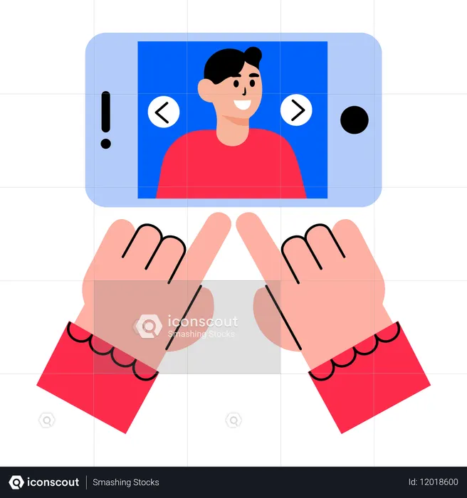 ジェスチャーコントロールをしている少年  イラスト