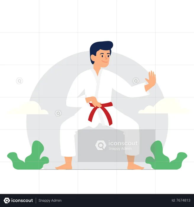 Boy doing Karate  Illustration