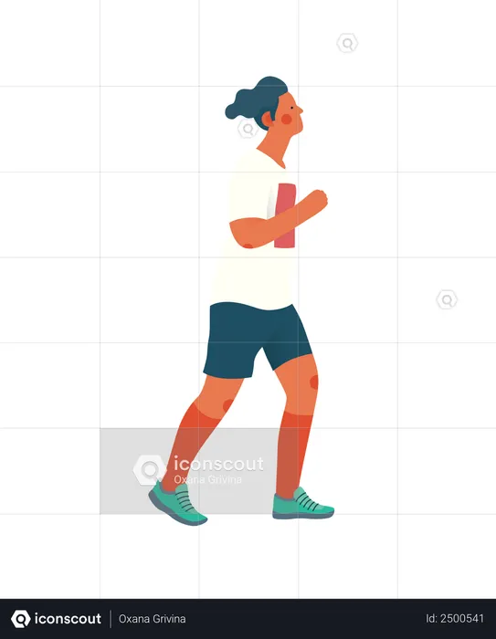 Boy doing morning walk  Illustration