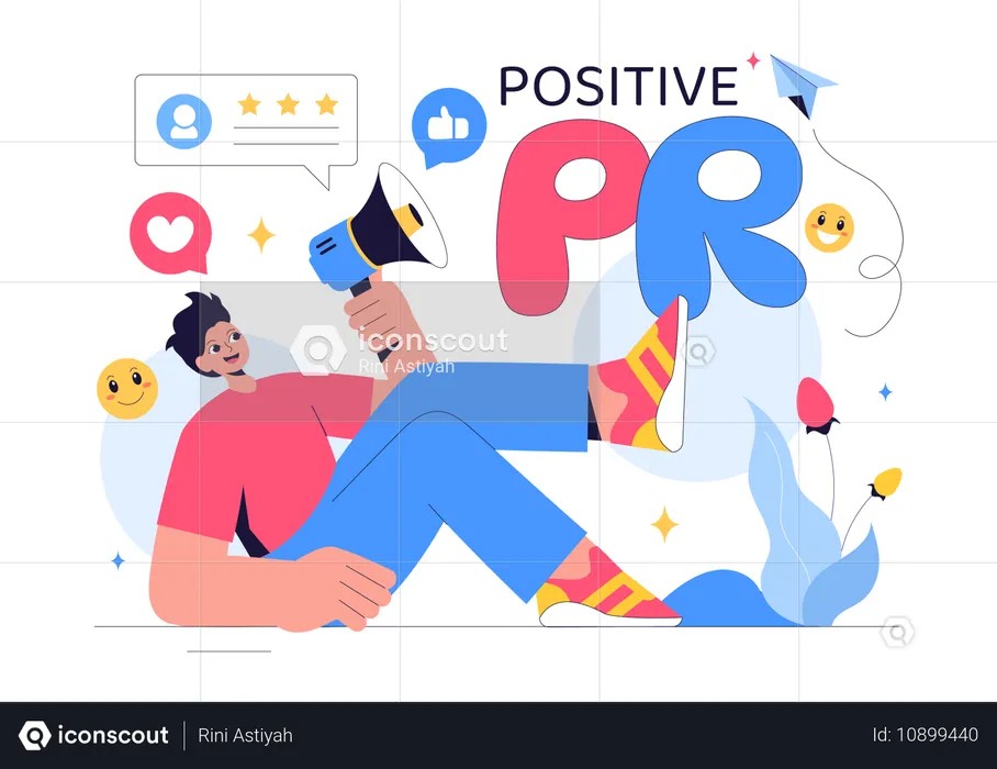 Boy doing positive pr  Illustration