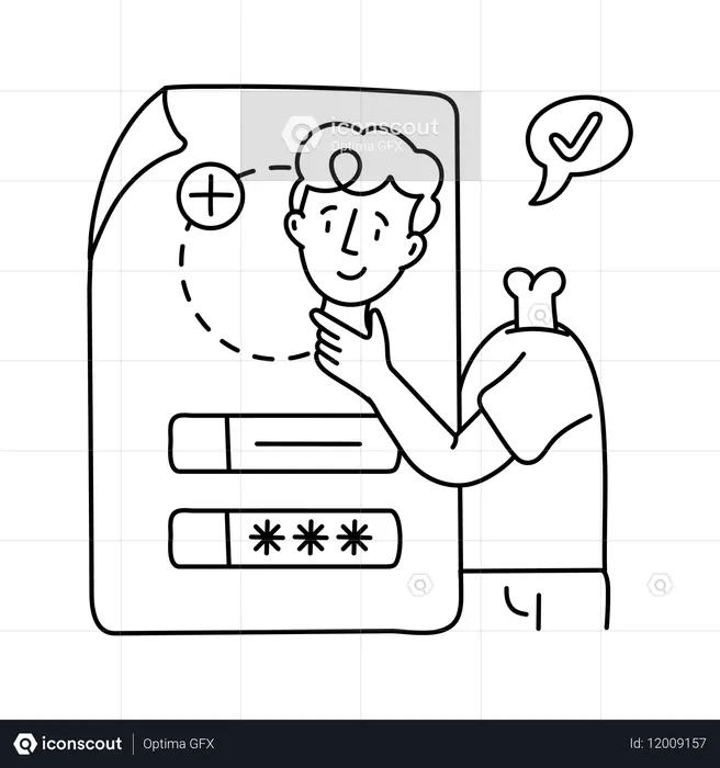 Boy doing profile update  Illustration