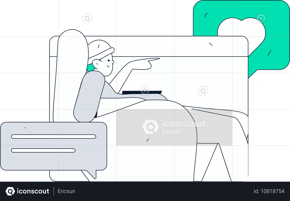 Boy doing remote presentation  Illustration