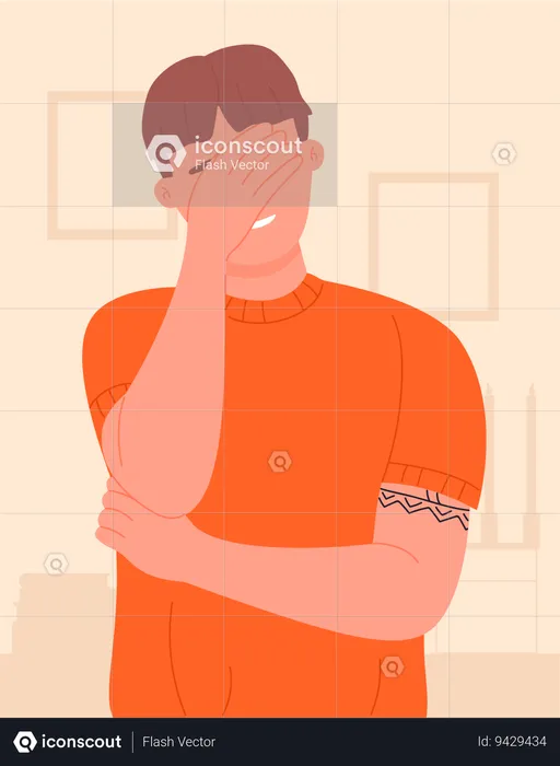 Boy doing sad gesture  Illustration