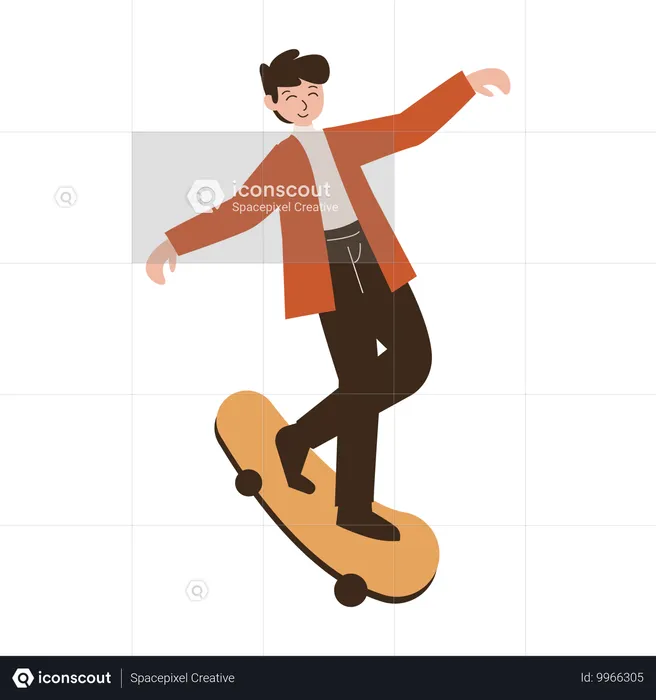 Boy doing Skate styling in park  Illustration