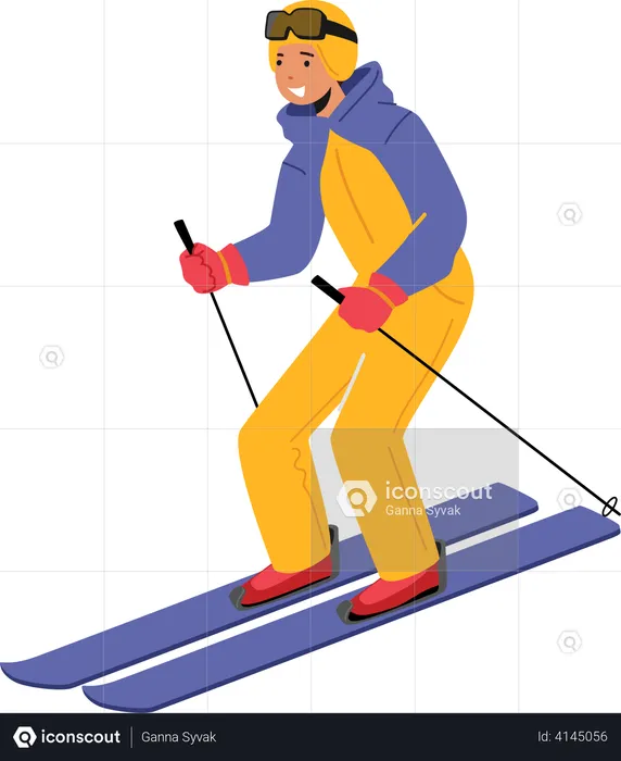Boy doing skiing  Illustration