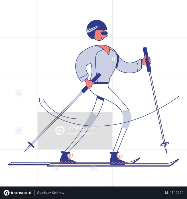 Boy doing skiing  Illustration