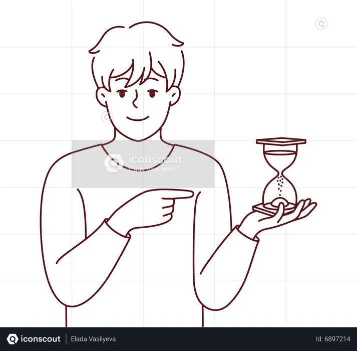 Boy doing time management  Illustration