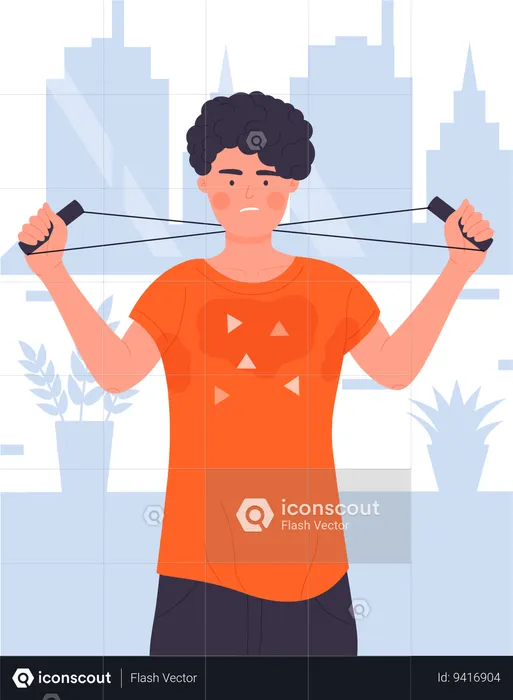 Boy doing workout  Illustration
