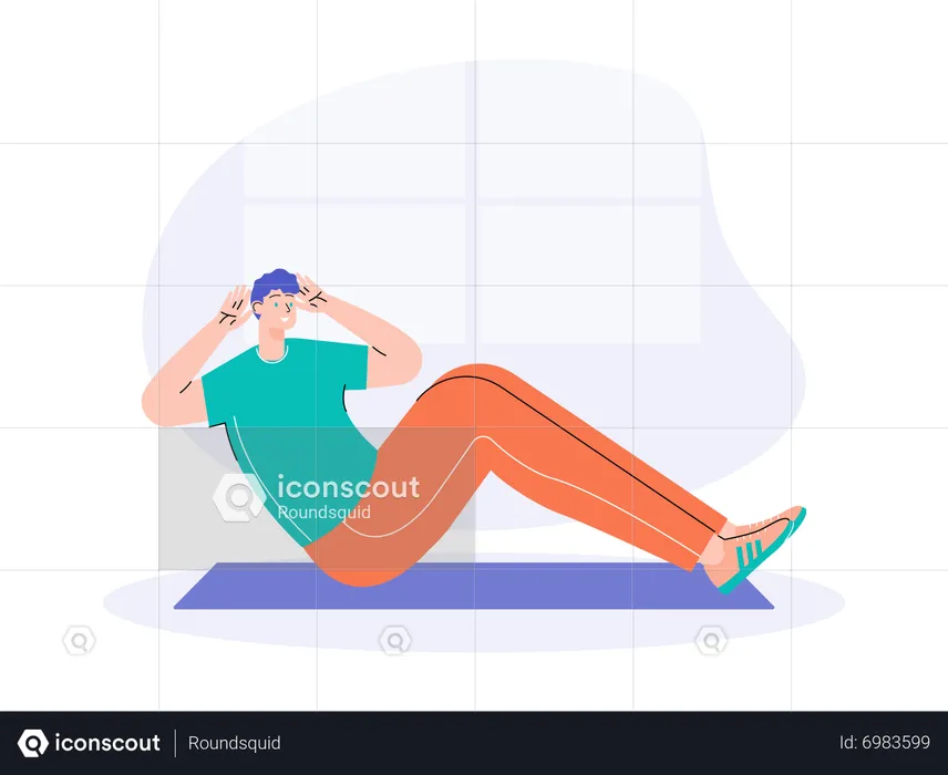 Boy doing yoga  Illustration