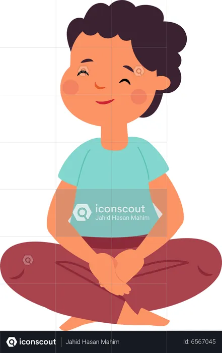 Boy doing yoga  Illustration