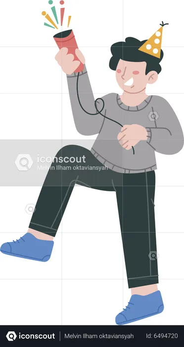 Boy enjoying Party  Illustration