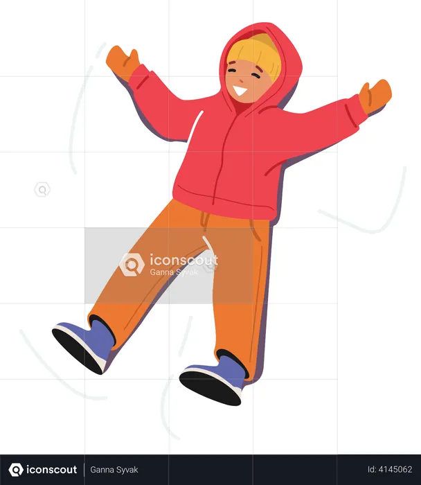 Boy enjoying snow  Illustration