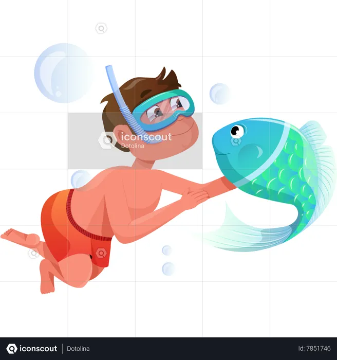 Premium Photo  Underwater Magic Fish Illustration