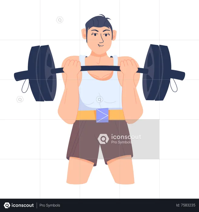 Boy exercise with dumbbell for arms  Illustration