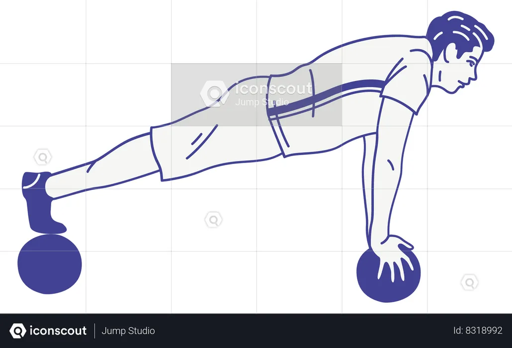 Boy exercising  Illustration