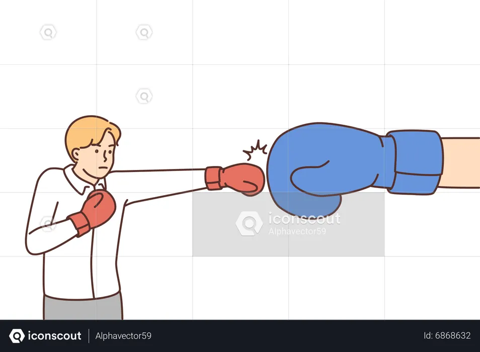Boy fighting  Illustration