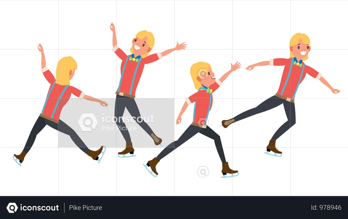 Boy Figure Skater  Illustration