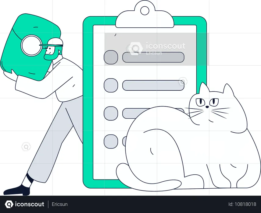 Boy filling customer poll  Illustration