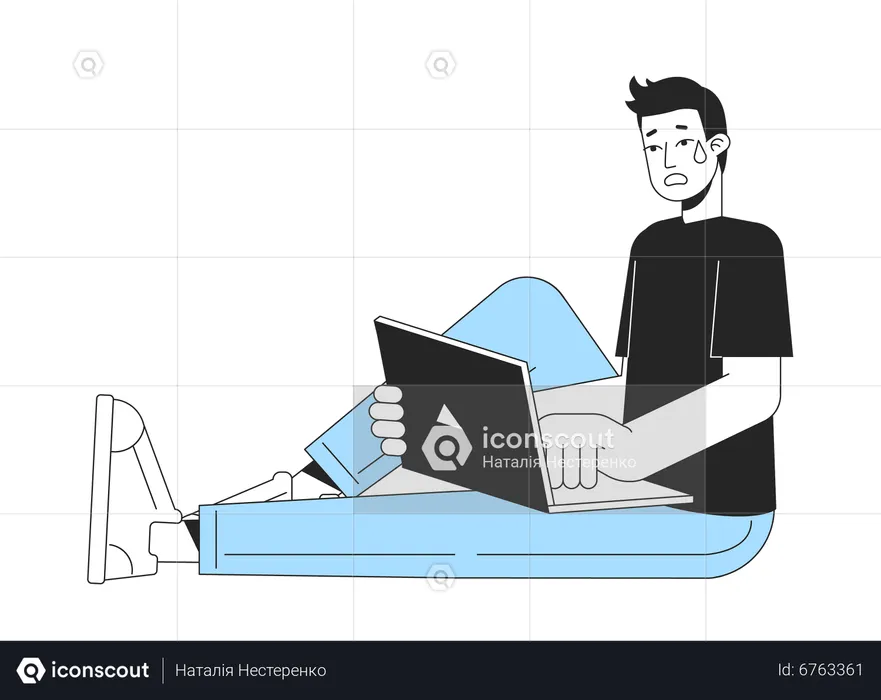 Boy getting online harassment  Illustration