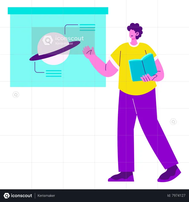 Boy giving Classroom Presentation  Illustration