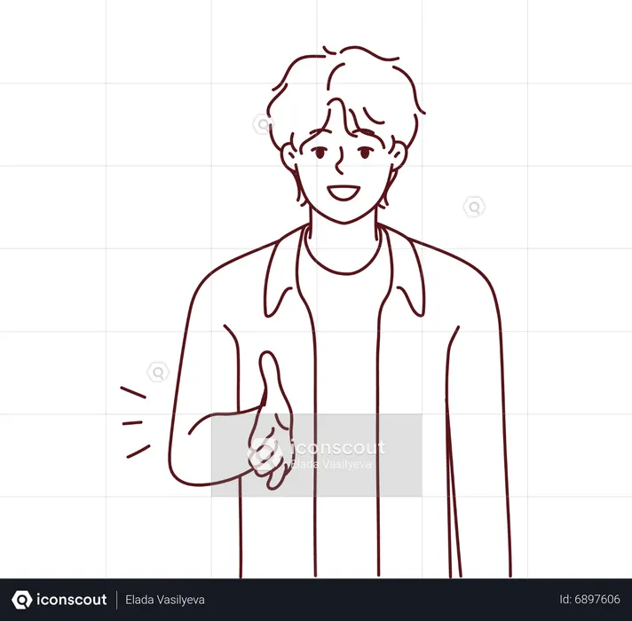 Boy giving handshake  Illustration