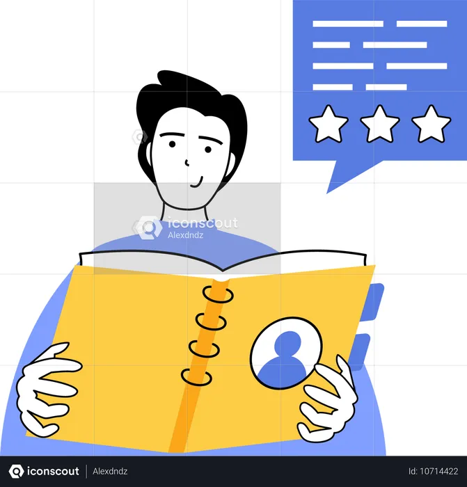 Boy giving online rating  Illustration