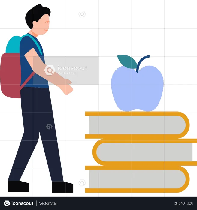 Boy going for education  Illustration