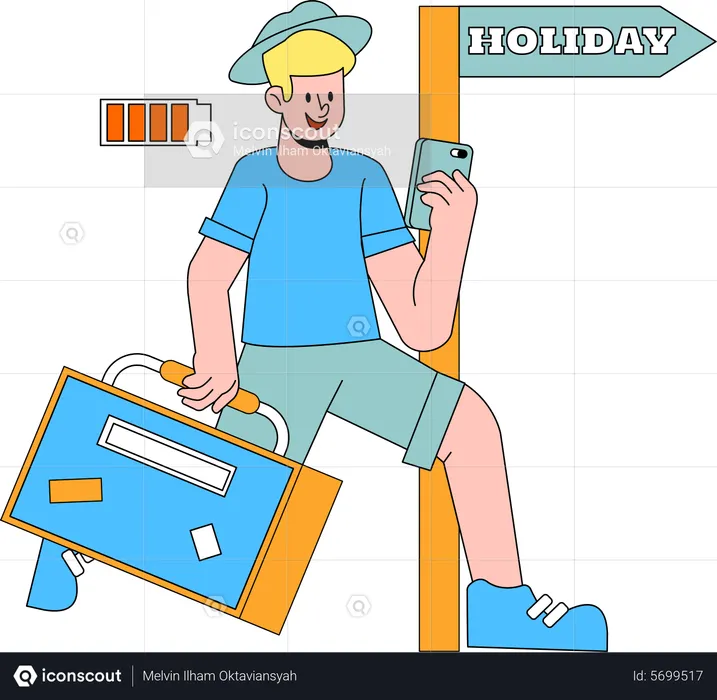 Boy going on Holiday  Illustration