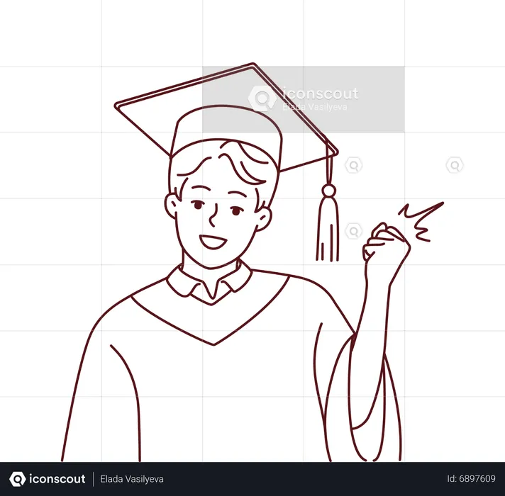 Boy got graduation  Illustration
