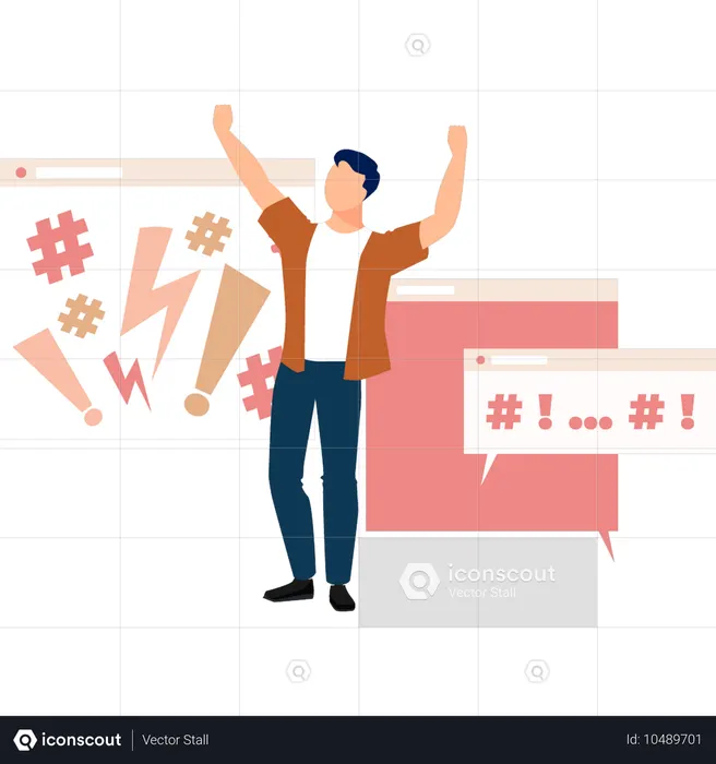 コーディング開発に満足している少年  イラスト