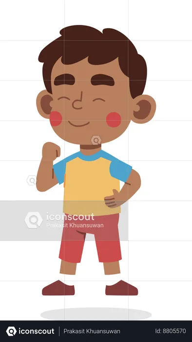 Boy have lovely laughing face  Illustration
