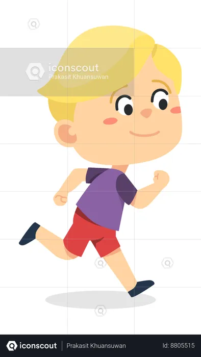Boy have participated in running competition  Illustration