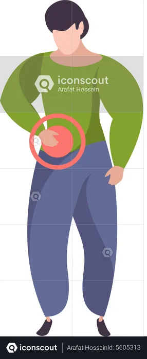 Boy having severe stomach ache  Illustration