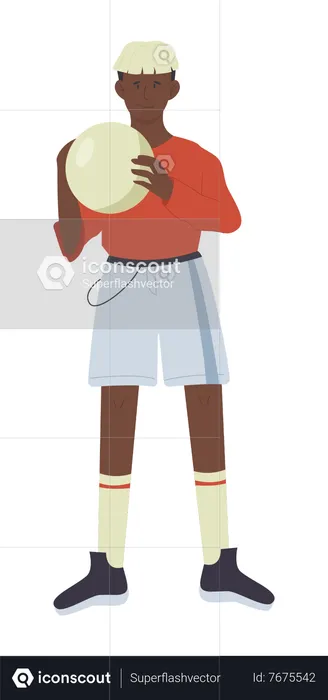 Boy holding ball  Illustration